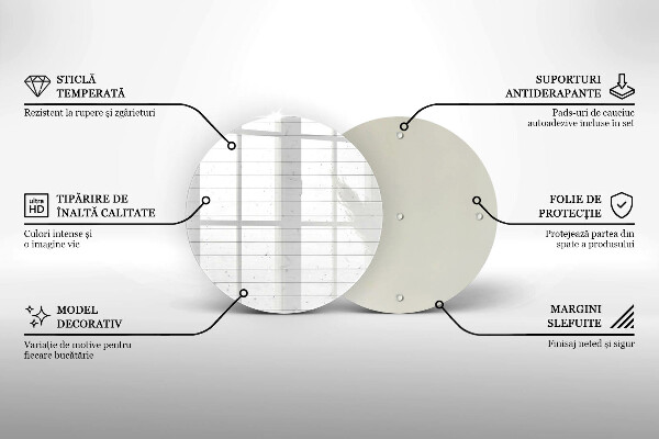 Steklena podloga za rezanje Moderne svetle table