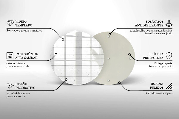 Steklena podloga za rezanje Moderne svetle table