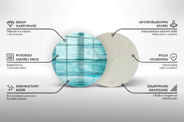Steklena podloga za rezanje Vintage lesene deske