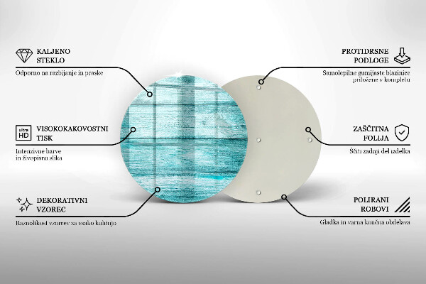Steklena podloga za rezanje Vintage lesene deske