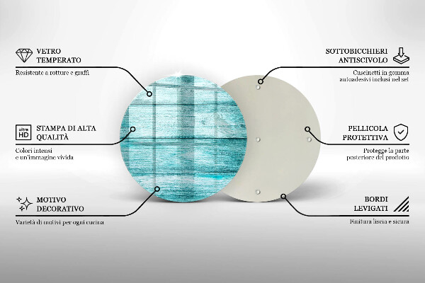 Steklena podloga za rezanje Vintage lesene deske