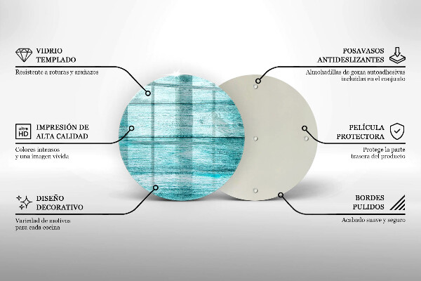 Steklena podloga za rezanje Vintage lesene deske