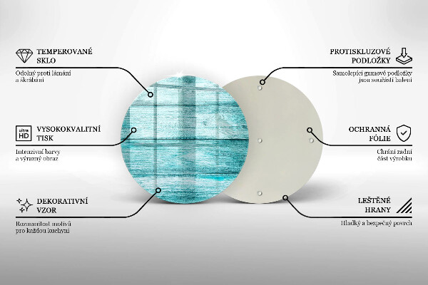 Steklena podloga za rezanje Vintage lesene deske