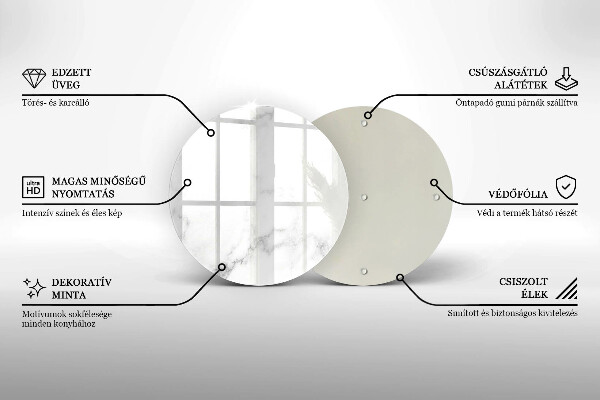 Steklena podloga za rezanje Moderni marmor
