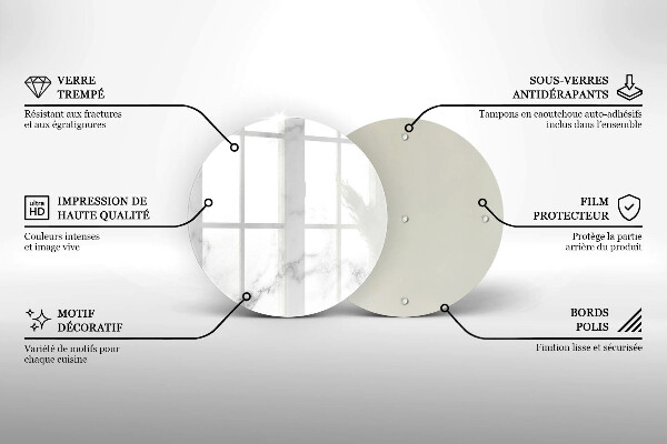 Steklena podloga za rezanje Moderni marmor