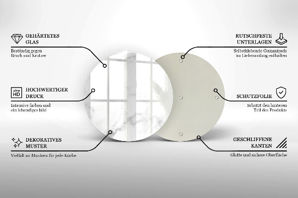Steklena podloga za rezanje Moderni marmor