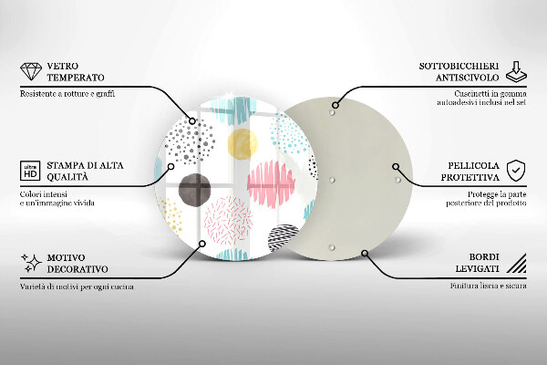 Steklena podloga za rezanje Poslikane oblike