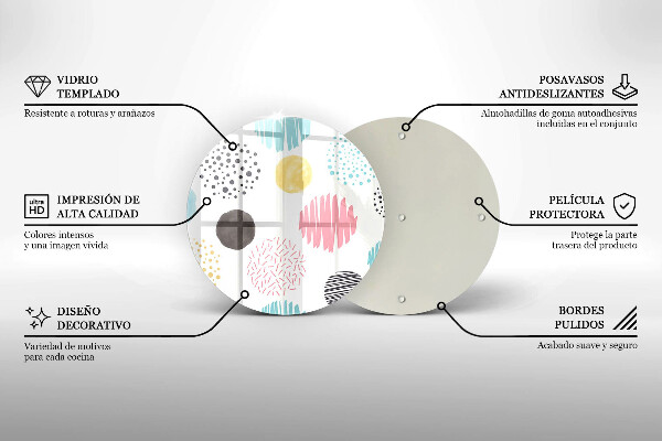 Steklena podloga za rezanje Poslikane oblike