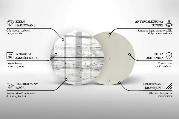 Steklena podloga za rezanje Svetle lesene deske