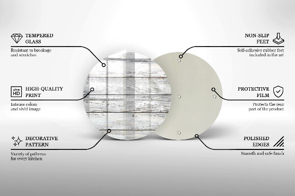 Steklena podloga za rezanje Svetle lesene deske