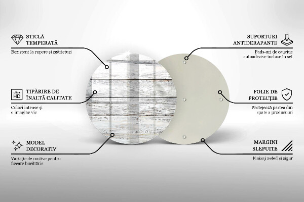 Steklena podloga za rezanje Svetle lesene deske