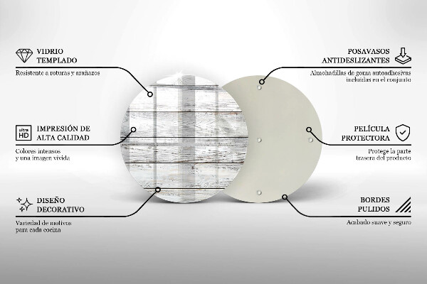 Steklena podloga za rezanje Svetle lesene deske