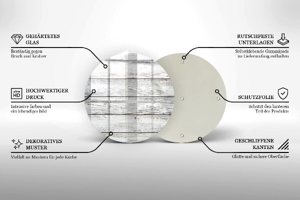 Steklena podloga za rezanje Svetle lesene deske