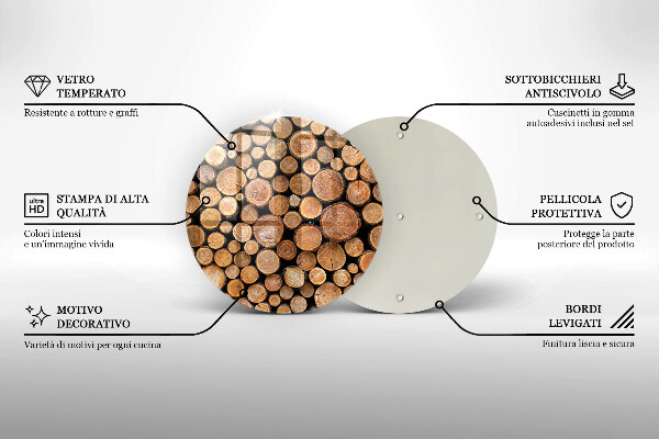 Steklena podloga za rezanje Drevesna debla