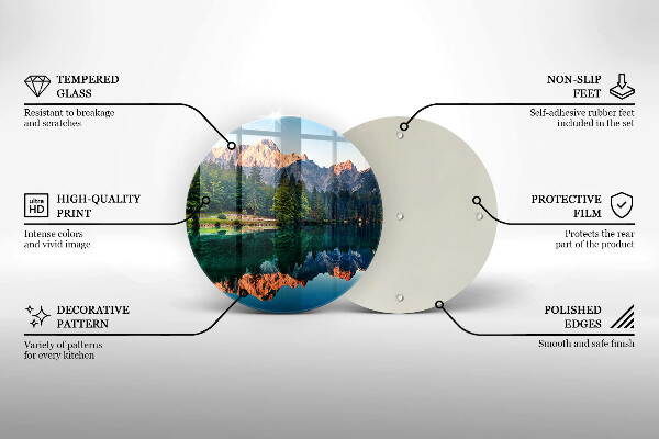 Steklena podloga za rezanje Gozdno in gorsko jezero