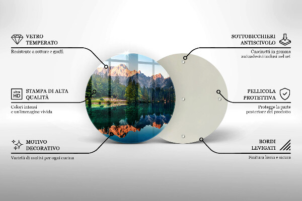 Steklena podloga za rezanje Gozdno in gorsko jezero