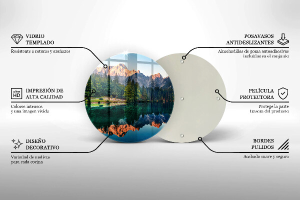 Steklena podloga za rezanje Gozdno in gorsko jezero