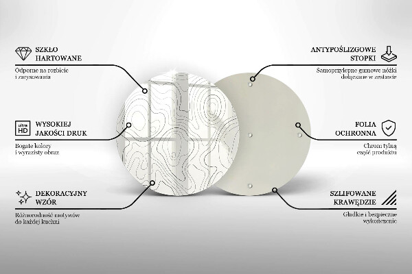 Steklena podloga za rezanje Line art design
