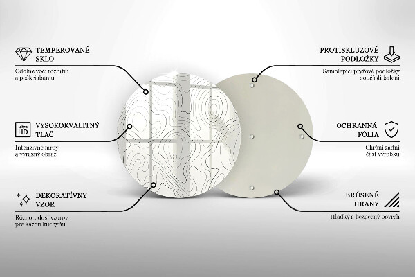 Steklena podloga za rezanje Line art design