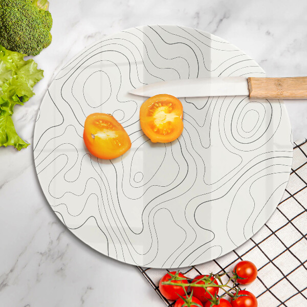 Steklena podloga za rezanje Line art design