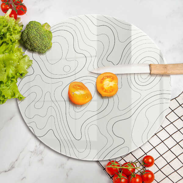 Steklena podloga za rezanje Line art design