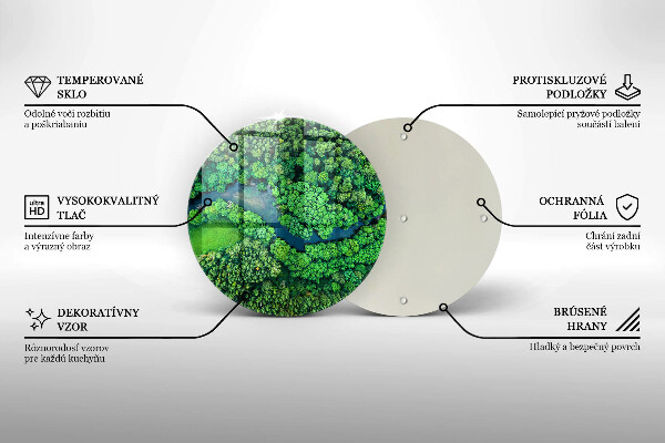 Steklena podloga za rezanje Gozd in reka iz ptičje perspektive