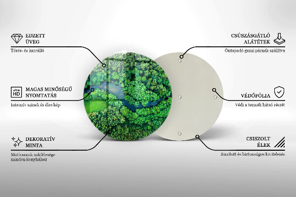 Steklena podloga za rezanje Gozd in reka iz ptičje perspektive
