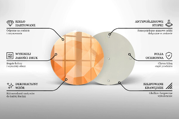 Steklena podloga za rezanje Geometrijsko ozadje