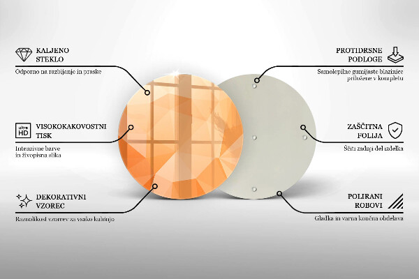 Steklena podloga za rezanje Geometrijsko ozadje