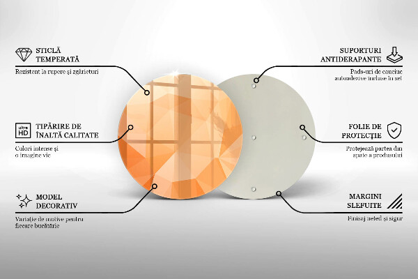 Steklena podloga za rezanje Geometrijsko ozadje