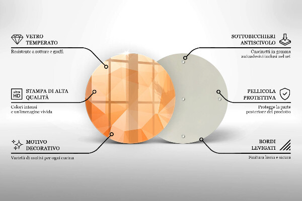 Steklena podloga za rezanje Geometrijsko ozadje