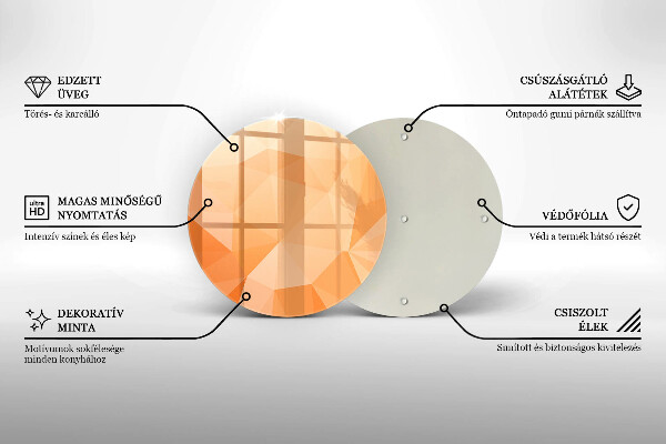 Steklena podloga za rezanje Geometrijsko ozadje