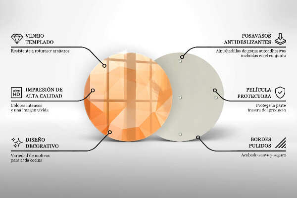 Steklena podloga za rezanje Geometrijsko ozadje