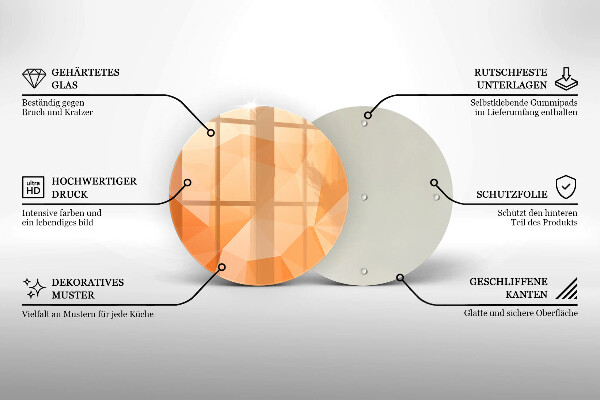 Steklena podloga za rezanje Geometrijsko ozadje