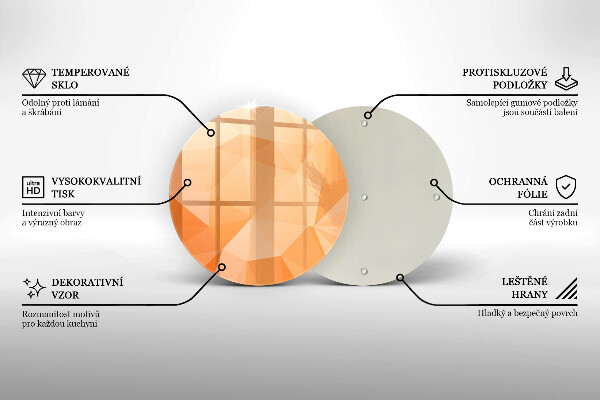 Steklena podloga za rezanje Geometrijsko ozadje