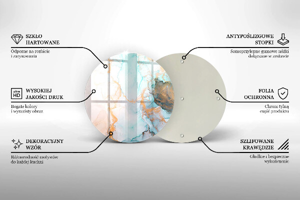 Steklena podloga za rezanje Marmorna abstrakcija