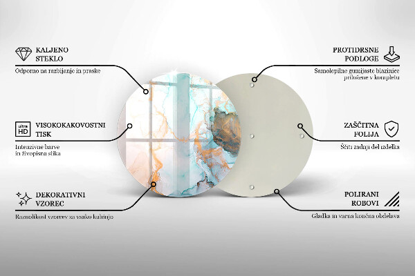 Steklena podloga za rezanje Marmorna abstrakcija