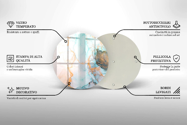 Steklena podloga za rezanje Marmorna abstrakcija