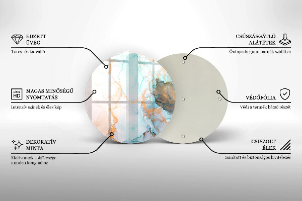 Steklena podloga za rezanje Marmorna abstrakcija