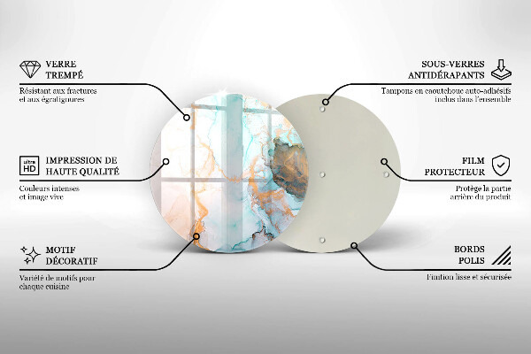 Steklena podloga za rezanje Marmorna abstrakcija