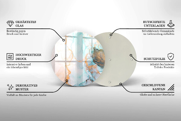 Steklena podloga za rezanje Marmorna abstrakcija