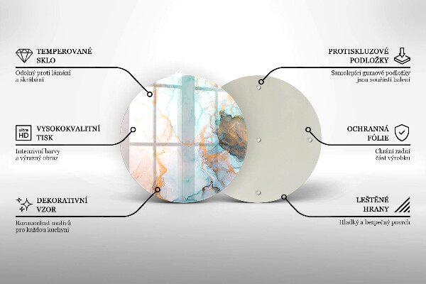 Steklena podloga za rezanje Marmorna abstrakcija