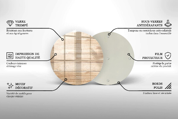 Steklena podloga za rezanje Lesene deske