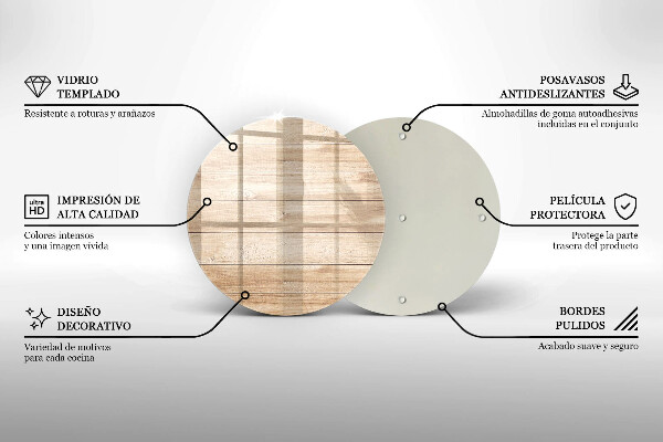 Steklena podloga za rezanje Lesene deske