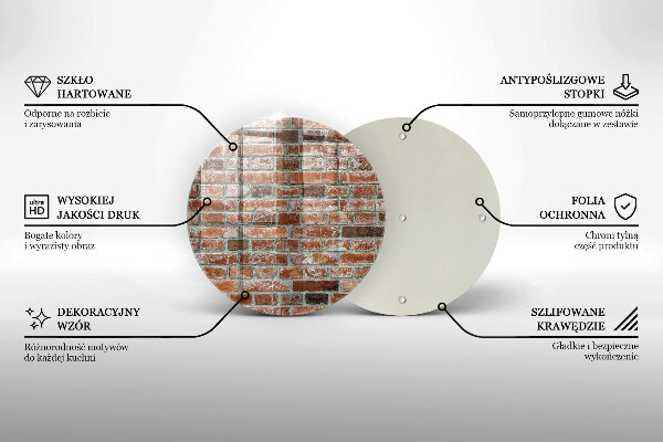 Steklena podloga za rezanje Stara opečna stena