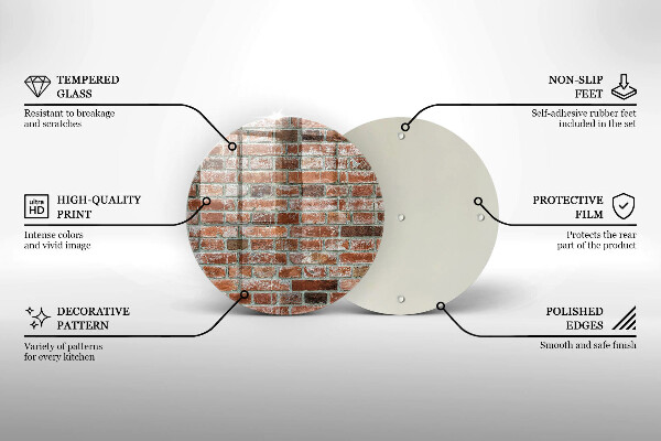 Steklena podloga za rezanje Stara opečna stena