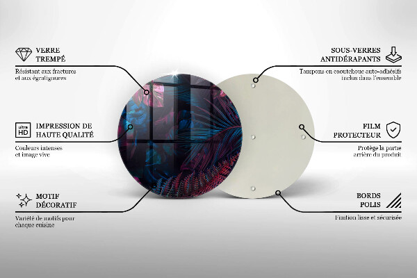 Steklena podloga za rezanje Temna džungla