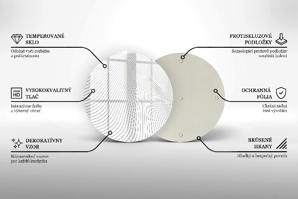 Steklena podloga za rezanje Vzorec modernih linij