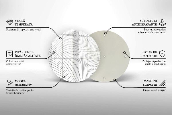 Steklena podloga za rezanje Vzorec modernih linij