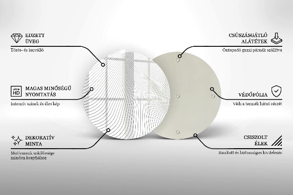 Steklena podloga za rezanje Vzorec modernih linij